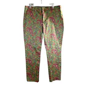 Lauren Ralph‎ Lauren Green Label Paisley Straight Leg Pants Women's Size 12